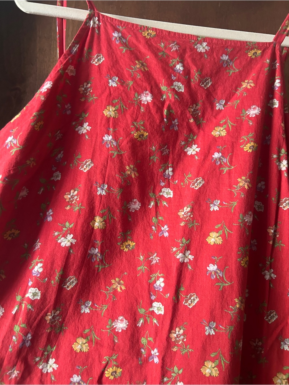 Christy Dawn High Neck Red Floral Midi Dress - Picture 2 of 6